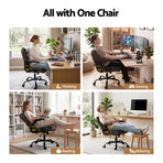 Artiss Executive Office Chair Mid Back Brwon, image 5