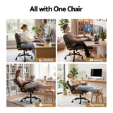 Artiss Executive Office Chair Mid Back Brwon - 45-Degree Angle