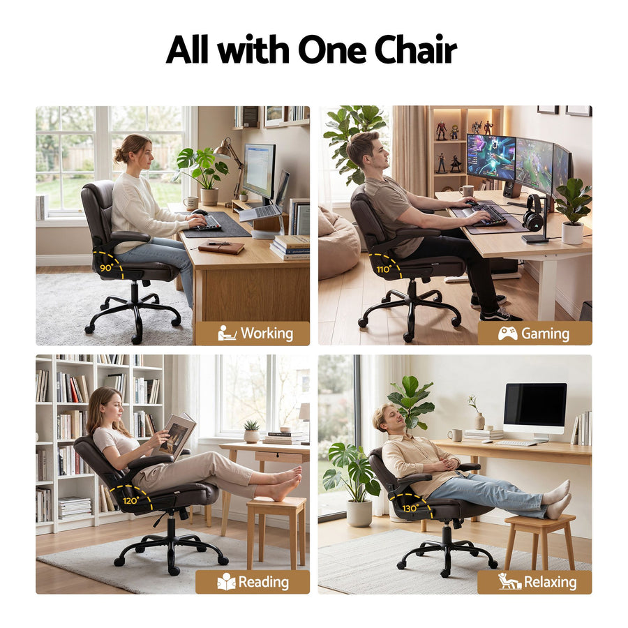 Artiss Executive Office Chair Mid Back Brwon, image 5