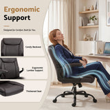 Artiss Executive Office Chair Mid Back Brwon - Rear View
