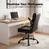 Artiss Executive Office Chair Mid Back Brwon - Close-Up Angle