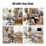 Artiss Executive Office Chair Mid Back White - 45-Degree Angle