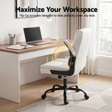 Artiss Executive Office Chair Mid Back White - Close-Up Angle