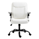 Artiss Executive Office Chair Mid Back White - Side View