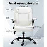 Artiss Executive Office Chair Mid Back White - Top-Down View