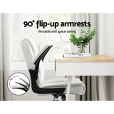 Artiss Executive Office Chair Mid Back White - 45-Degree Angle