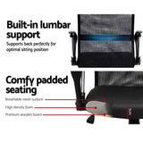 Artiss Mesh Office Chair Mid Back Black - Top-Down View