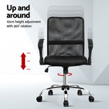 Artiss 2x Mesh Office Chair Mid Back Black - Top-Down View