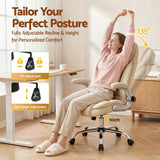 Artiss Executive Office Chair Leather Tilt Beige - Top-Down View