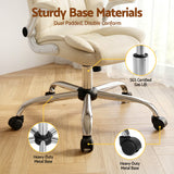 Artiss Executive Office Chair Leather Tilt Beige - Low Angle