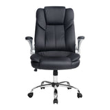 Artiss Executive Office Chair Leather Tilt Black - Side View
