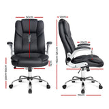 Artiss Executive Office Chair Leather Tilt Black - Close-Up Angle