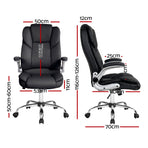 Artiss Executive Office Chair Leather Tilt Black, image 2
