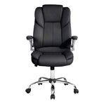 Artiss Executive Office Chair Leather Tilt Black, image 3