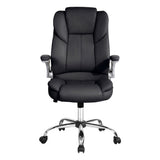 Artiss Executive Office Chair Leather Tilt Black - Side View