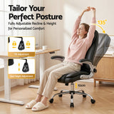 Artiss Executive Office Chair Leather Tilt Black - Top-Down View