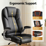 Artiss Executive Office Chair Leather Tilt Black - Rear View