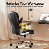 Artiss Executive Office Chair Leather Tilt Black - Close-Up Angle