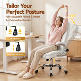 Artiss Executive Office Chair Leather Tilt White - Top-Down View