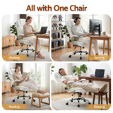 Artiss Executive Office Chair Leather Tilt White - 45-Degree Angle
