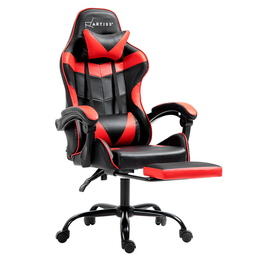 Artiss Gaming Office Chair Recliner Footrest Red, image 7