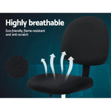 Artiss Office Chair Drafting Stool Fabric Chairs Black - 45-Degree Angle