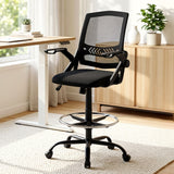 Artiss Office Chair Drafting Stool Mesh Chairs Black - Extra Image