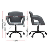 Artiss Office Chair Mid Back Grey - Front View
