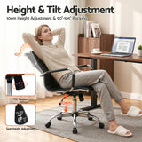 Artiss Office Chair Conference Chairs PU Leather Mid Back Black - Top-Down View