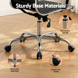 Artiss Office Chair Conference Chairs PU Leather Mid Back Black - Close-Up Angle