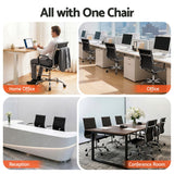 Artiss Office Chair Conference Chairs PU Leather Mid Back Black - Low Angle