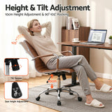 Artiss Office Chair Conference Chairs PU Leather Mid Back Brown - Top-Down View