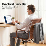 Artiss Office Chair Conference Chairs PU Leather Mid Back Brown - Rear View