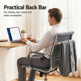Artiss Office Chair Conference Chairs PU Leather Mid Back Grey - Rear View
