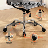 Artiss Office Chair Conference Chairs PU Leather Mid Back Grey - Close-Up Angle
