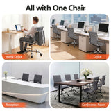 Artiss Office Chair Conference Chairs PU Leather Mid Back Grey - Low Angle