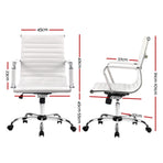 Artiss Office Chair Conference Chairs PU Leather Mid Back White, image 2