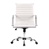 Artiss Office Chair Conference Chairs PU Leather Mid Back White