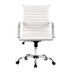 Artiss Office Chair Conference Chairs PU Leather Mid Back White, image 3