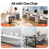 Artiss Office Chair Conference Chairs PU Leather Mid Back White - Low Angle