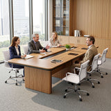 Artiss Office Chair Conference Chairs PU Leather Mid Back White