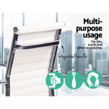 Artiss Office Chair Conference Chairs PU Leather Mid Back White - Rear View