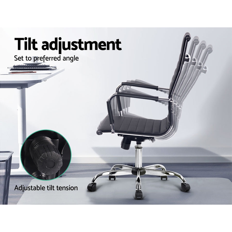 Artiss Office Chair Conference Chairs PU Leather High Back Black, image 4