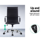 Artiss Office Chair Conference Chairs PU Leather High Back Black, image 5