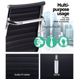 Artiss Office Chair Conference Chairs PU Leather High Back Black - Rear View
