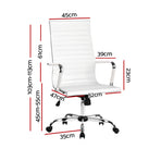 Artiss Office Chair Conference Chairs PU Leather High Back White, image 2
