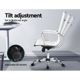 Artiss Office Chair Conference Chairs PU Leather High Back White - Top-Down View