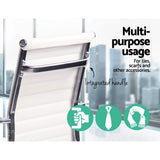 Artiss Office Chair Conference Chairs PU Leather High Back White - Rear View