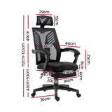Artiss Mesh Office Chair Recliner Black - Front View