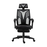 Artiss Mesh Office Chair Recliner Black - Side View